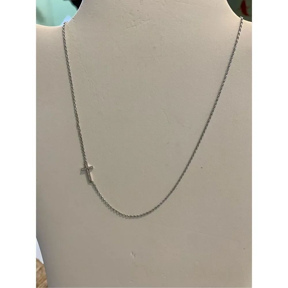 Pave Crystal Cross Necklace Chain #faith